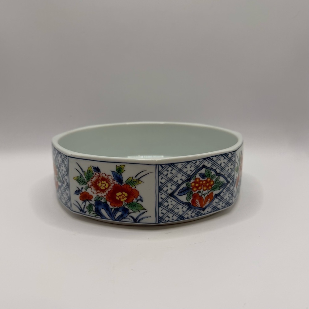Vintage Japanese Porcelain Stackable Bowl Flowers Only One 7”